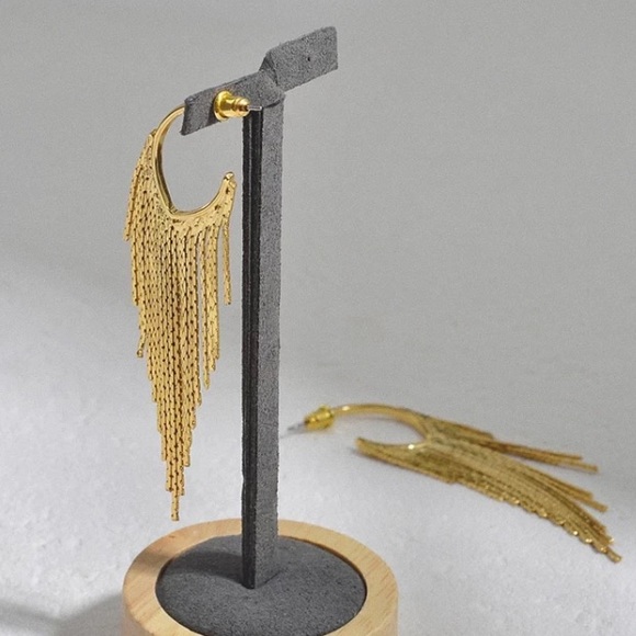 18K gold plated tassels earrings - Picture 2 of 6